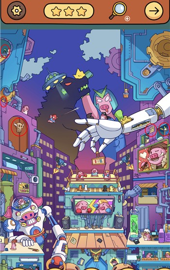 脑洞大侦探寻物猪械帝国三星通关攻略