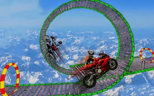 摩托车空中赛道3D游戏0