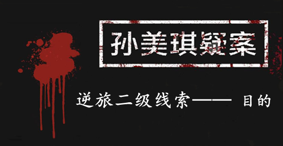 孙美琪疑案：逆旅二级线索——目的