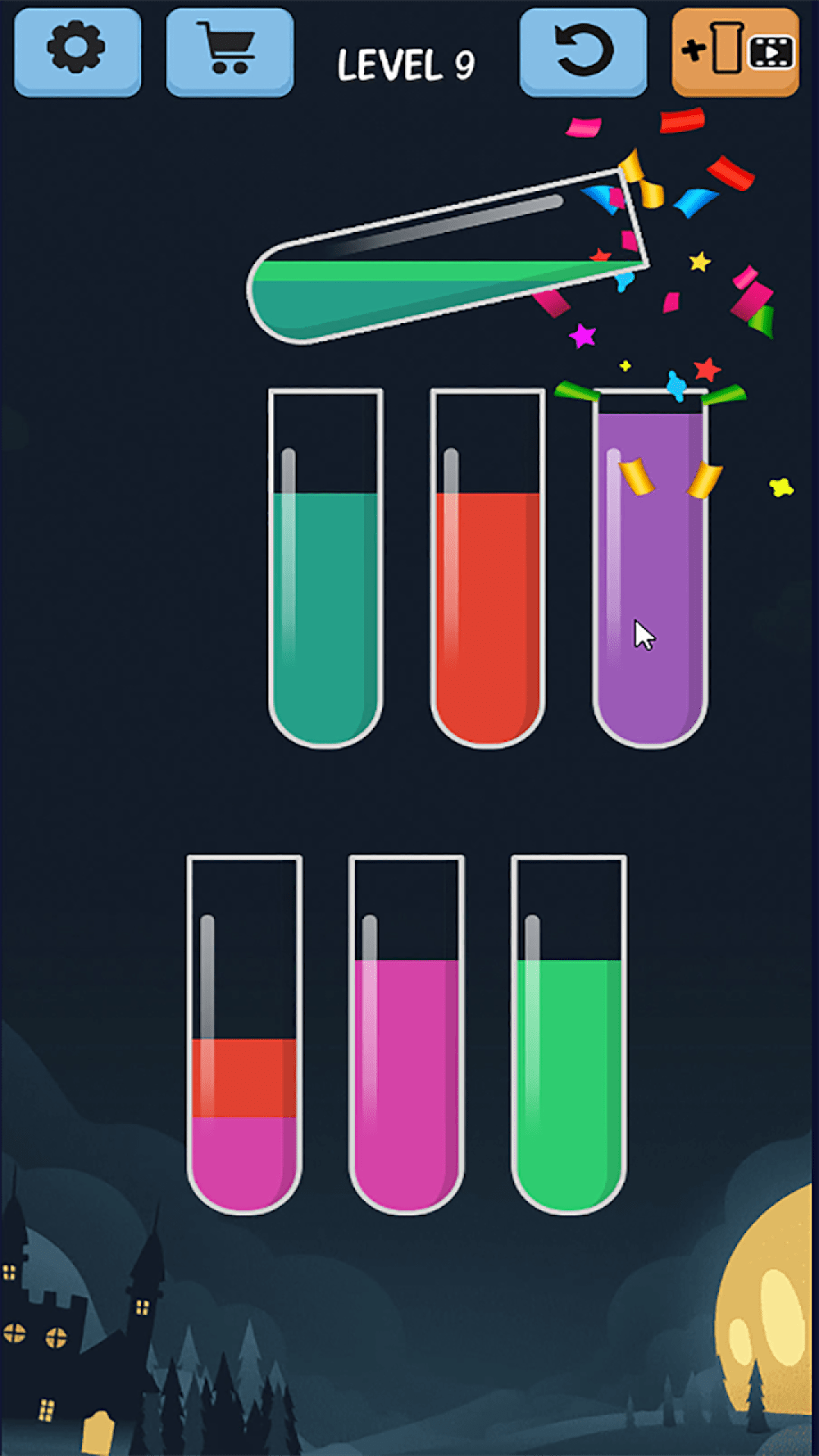 彩色液体排序游戏1