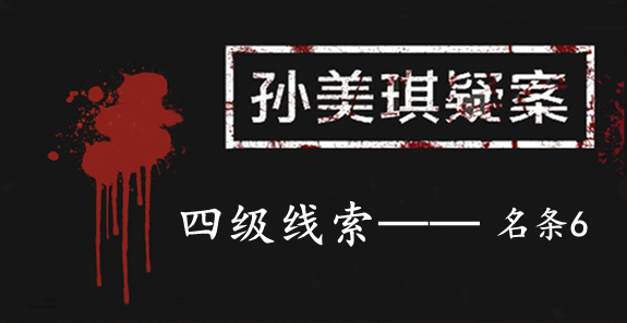 孙美琪疑案：张家港口四级线索——名条6