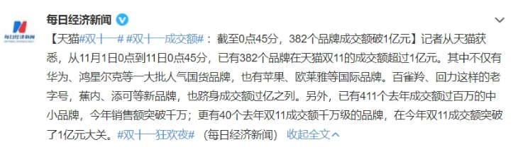 双十一成交额多少