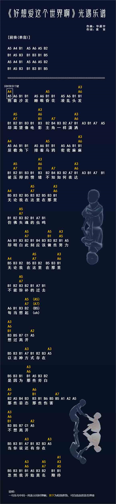 光遇好想爱这个世界啊琴谱介绍