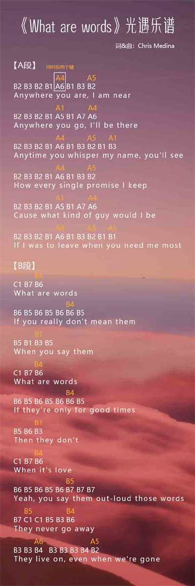 光遇what are words琴谱介绍