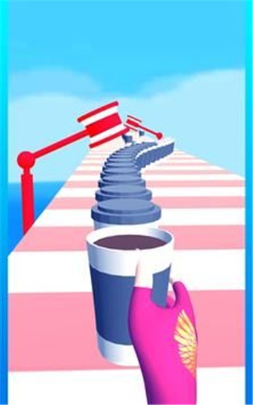 长咖啡杯堆栈3D1