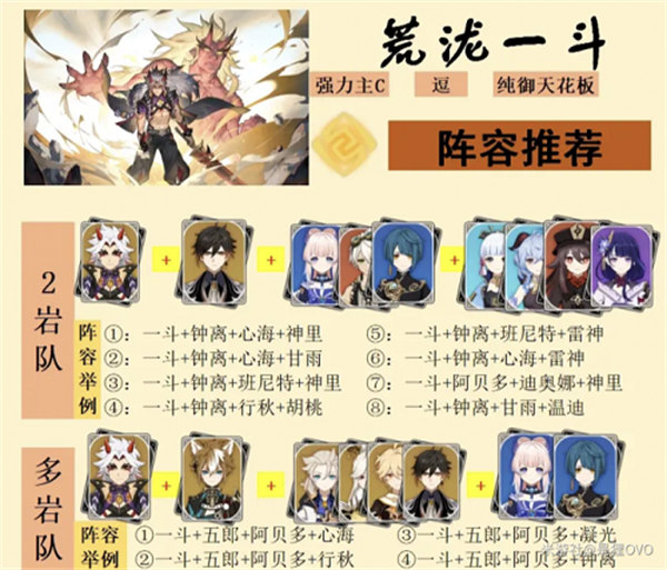 原神荒泷一斗阵容怎么组合