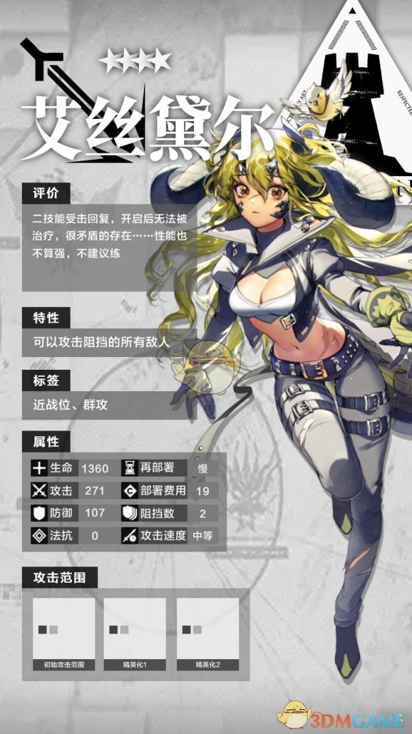 明日方舟四星干员近卫艾丝黛尔属性技能图鉴一览