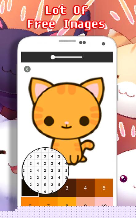 猫的数字着色-像素艺术6