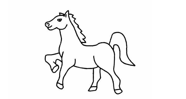 画一个简单的马帅气图片