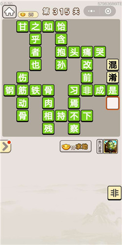 成语宫廷记宝林第315关答案