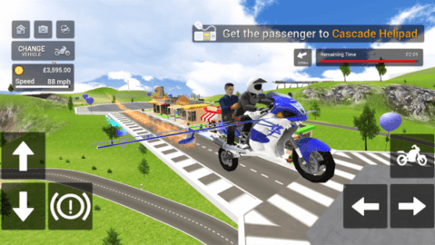 摩托飞车模拟赛游戏最新中文版（Flying Motorbike Simulator）0