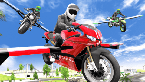 摩托飞车模拟赛游戏最新中文版（Flying Motorbike Simulator）2