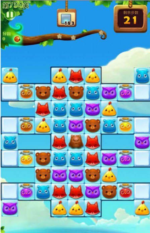 开心消消乐第734关三星怎么打