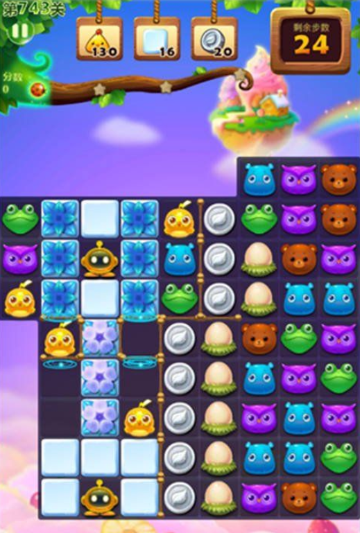 开心消消乐第743关三星怎么打