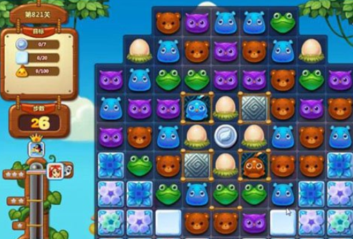 开心消消乐821关攻略