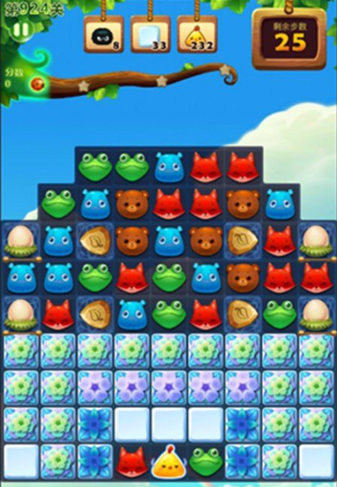 开心消消乐924关三星图文攻略