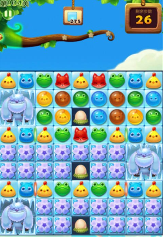 开心消消乐934关三星图文攻略