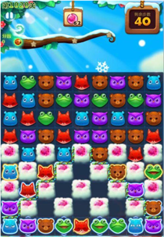 开心消消乐第1020关三星怎么打