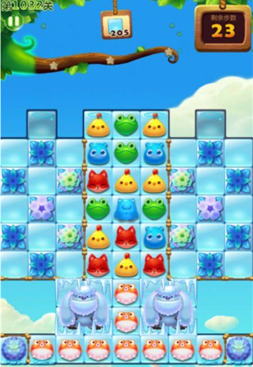 开心消消乐第1032关三星怎么打