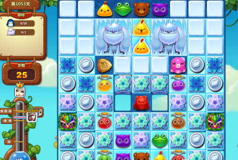 开心消消乐1053关攻略