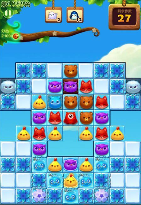 开心消消乐第1059关三星怎么过