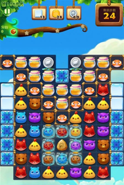 开心消消乐第1068关三星怎么打