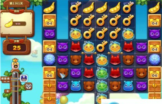 开心消消乐1361关图文攻略