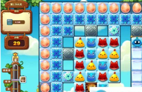 开心消消乐1366关图文攻略