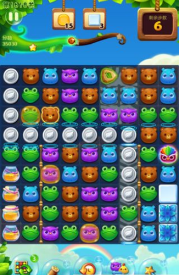 开心消消乐1618关三星图文攻略