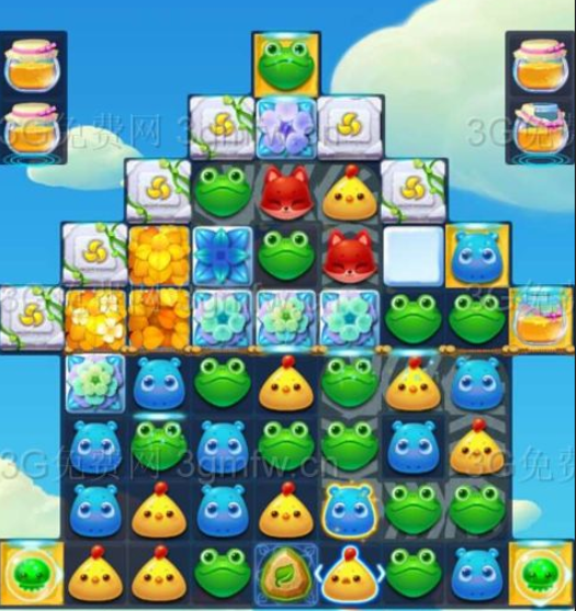 开心消消乐1696关三星图文攻略