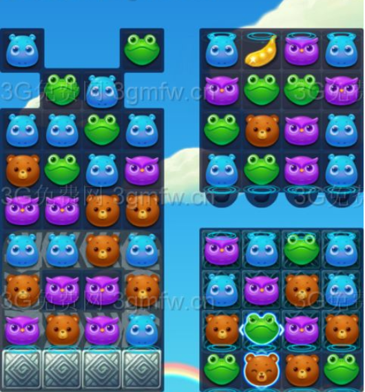 开心消消乐1702关三星图文攻略