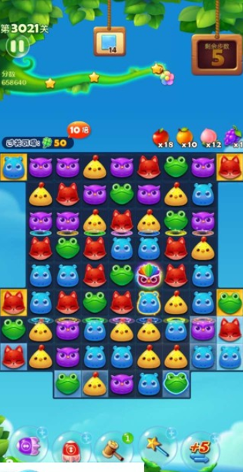 开心消消乐3021关攻略