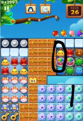 开心消消乐隐藏关299关攻略