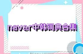 naver中韩词典合集