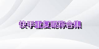 快手重复昵称合集