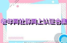老年网社保网上认证合集