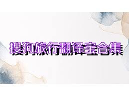 搜狗旅行翻译宝合集