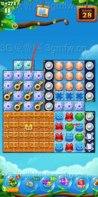 开心消消乐隐藏关273关怎么过