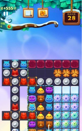 开心消消乐第+555关怎么过