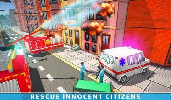 救护车和消防车模拟驾驶游戏0