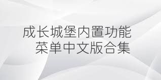 成长城堡内置功能菜单中文版合集