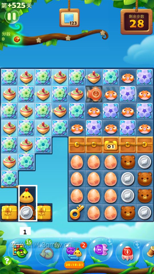 开心消消乐隐藏关525关攻略
