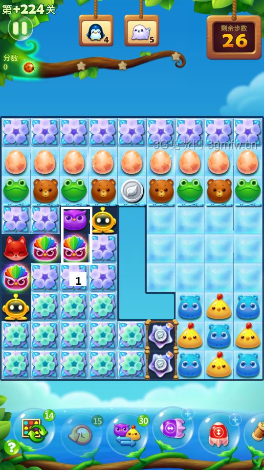 开心消消乐隐藏关224关攻略