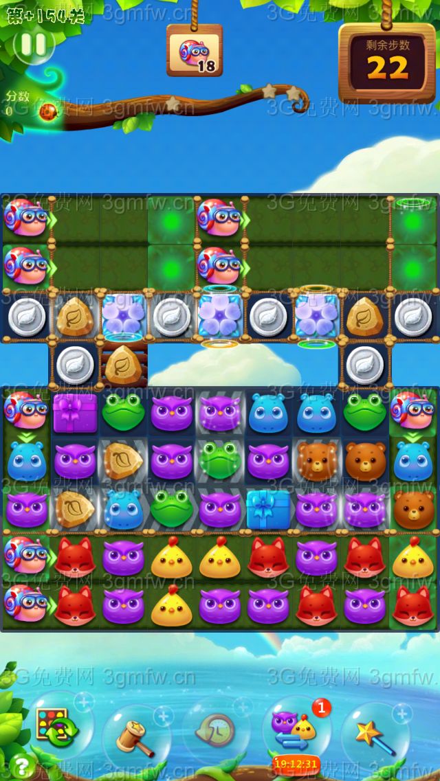 开心消消乐隐藏关154关怎么过