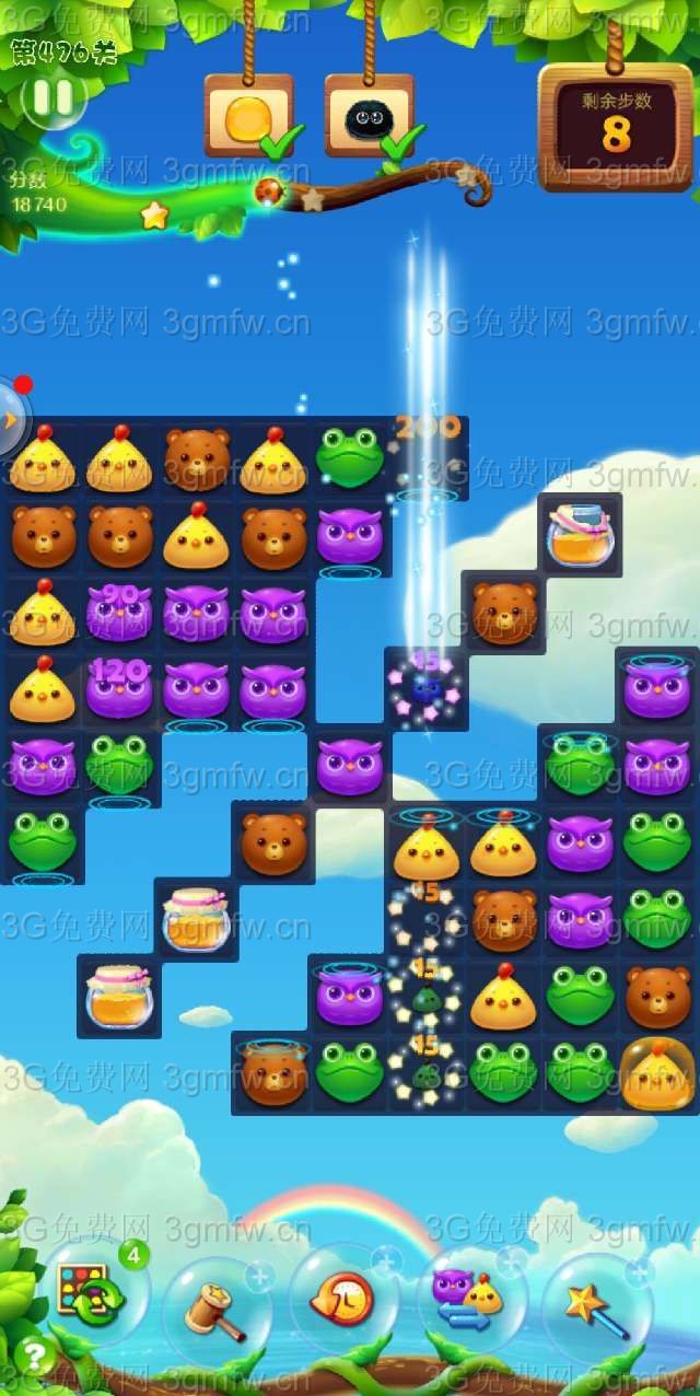 开心消消乐隐藏关476关怎么过